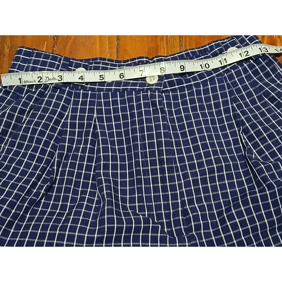 VINTAGE David Brooks Petites Beremuda Blue/White Check Pattern shorts 6P - Picture 6 of 7